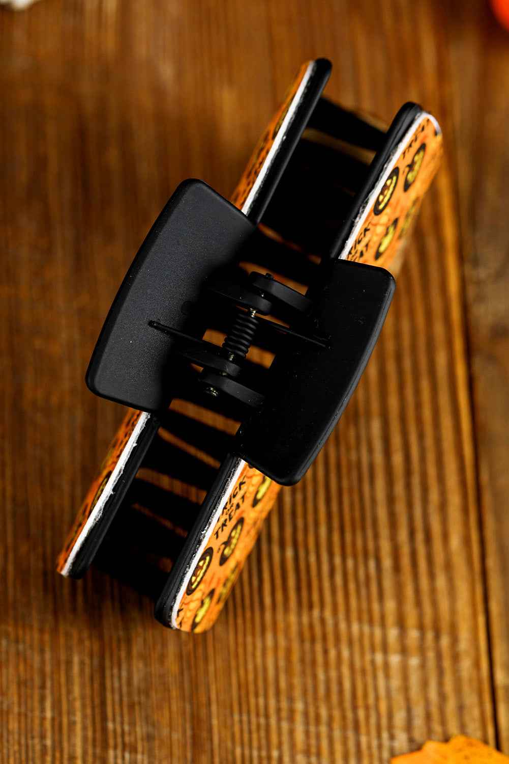 Orange Trick or Treat Halloween Print Hair Clip b8224977d6c77965