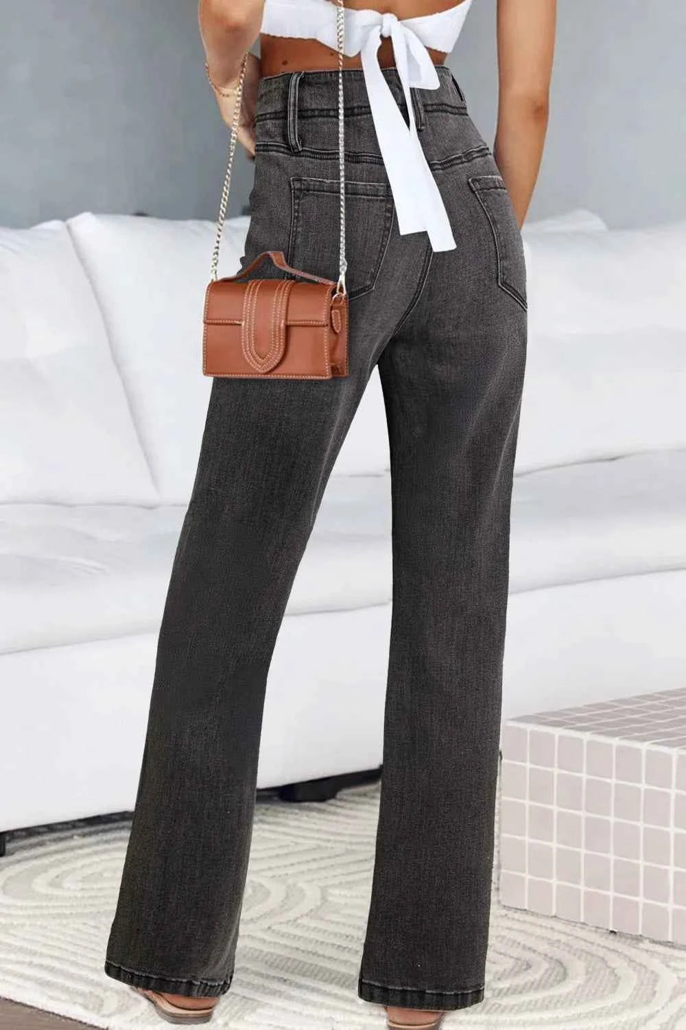 High-Waisted Wide-Leg Vintage Wash Jeans b82389cc-479e-4a7c-945b-8527bb0013da-Max-Origin