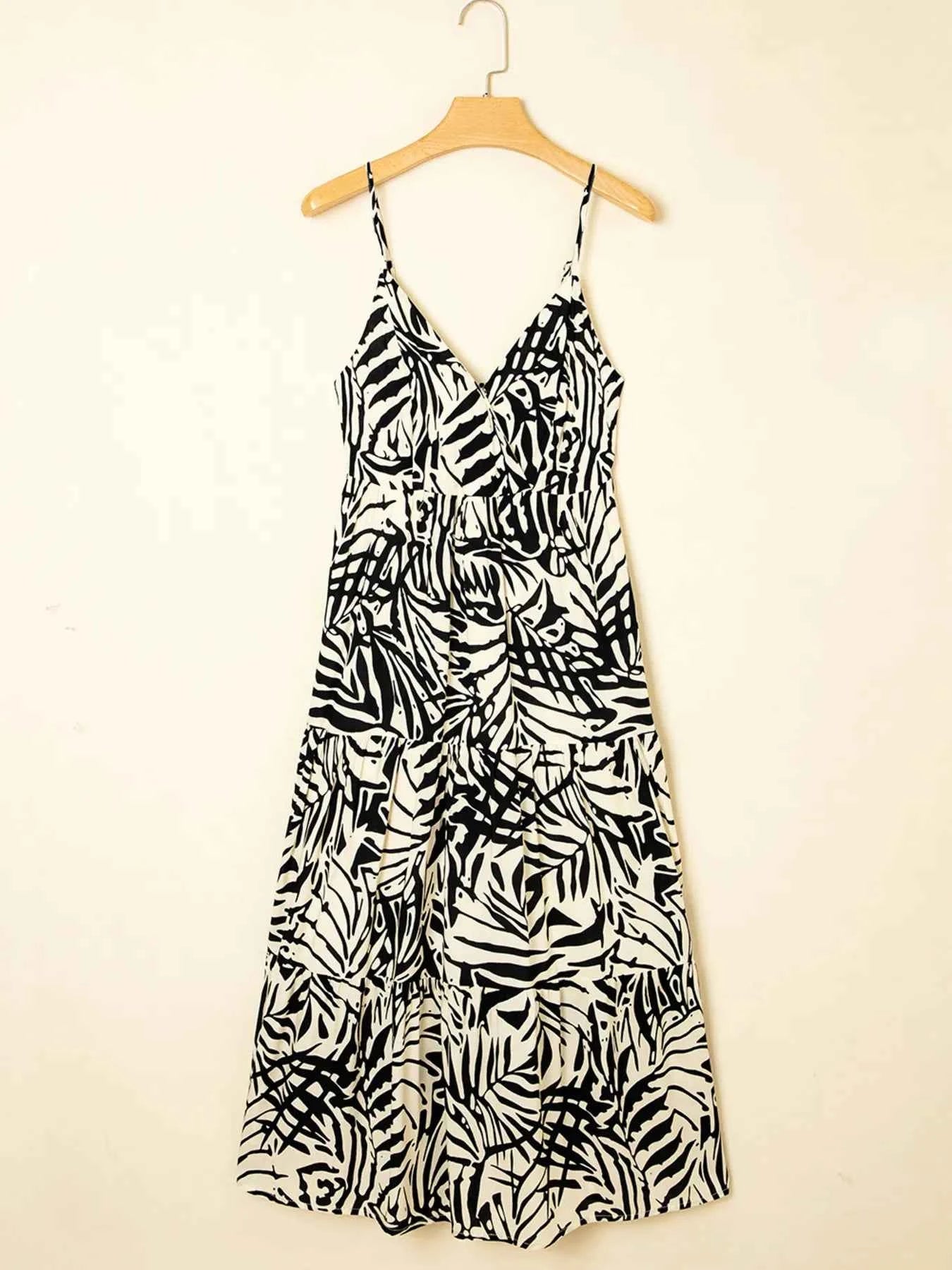 Palm Print Wrapped Spaghetti Straps Tiered Dress b8238f8a42c74dad960fe8281b643816-Max-Origin