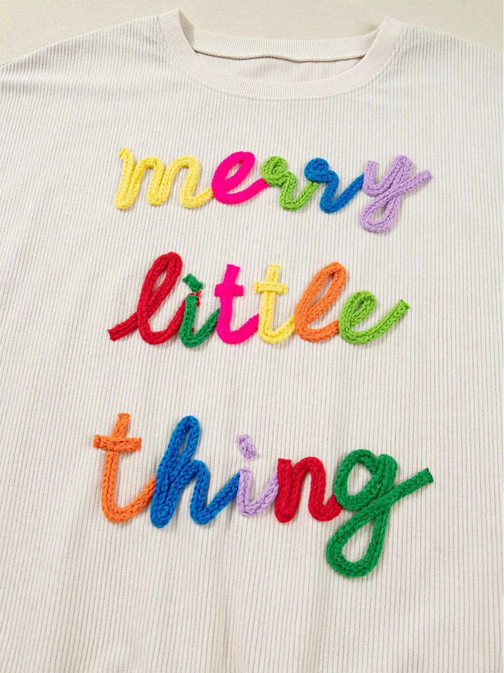 Merry Little Thing Corded Letter Graphic Ribbed Sweatshirt b8331807c3e04b8bb307156713018277-Max-Origin