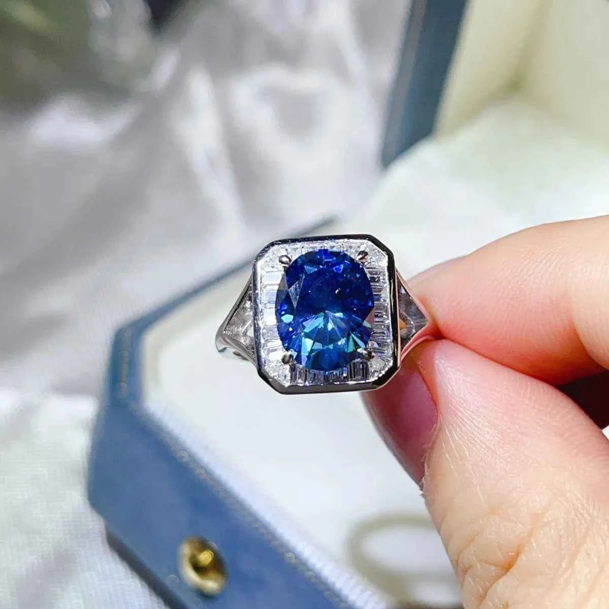 3 Carat Moissanite Square Ring Royal Blue b84c5bb7-d741-4cb9-9ae2-18cc5eb794fc-Max-Origin