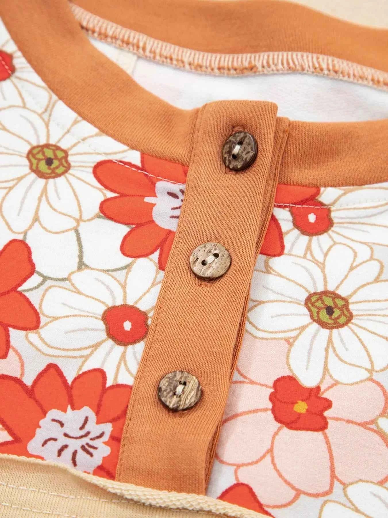 Floral Plaid Patchwork Casual Top b854bec5c5474daea58b6f68b16728a6-Max-Origin