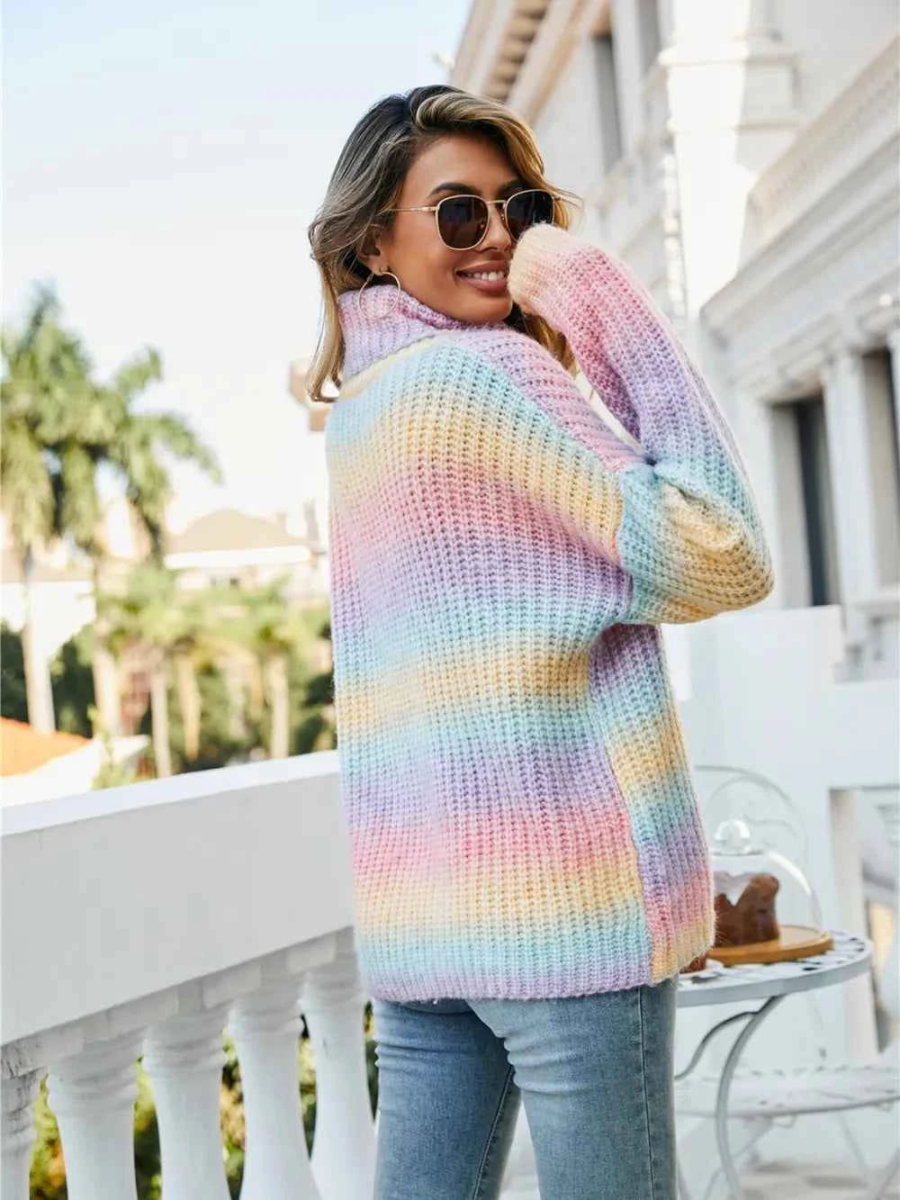 Angel Wings Contrast Turtleneck Dropped Shoulder Sweater b85a614c-d9bd-4c44-844c-4e896c2e5b59-Max