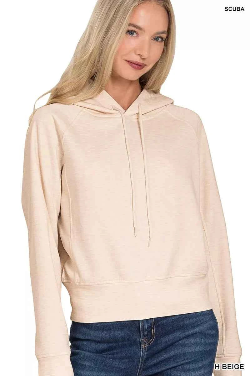 Zenana Drawstring Scuba Hoodie H BEIGE b86a851e6ee84290aac72400a468a151-Max-Origin