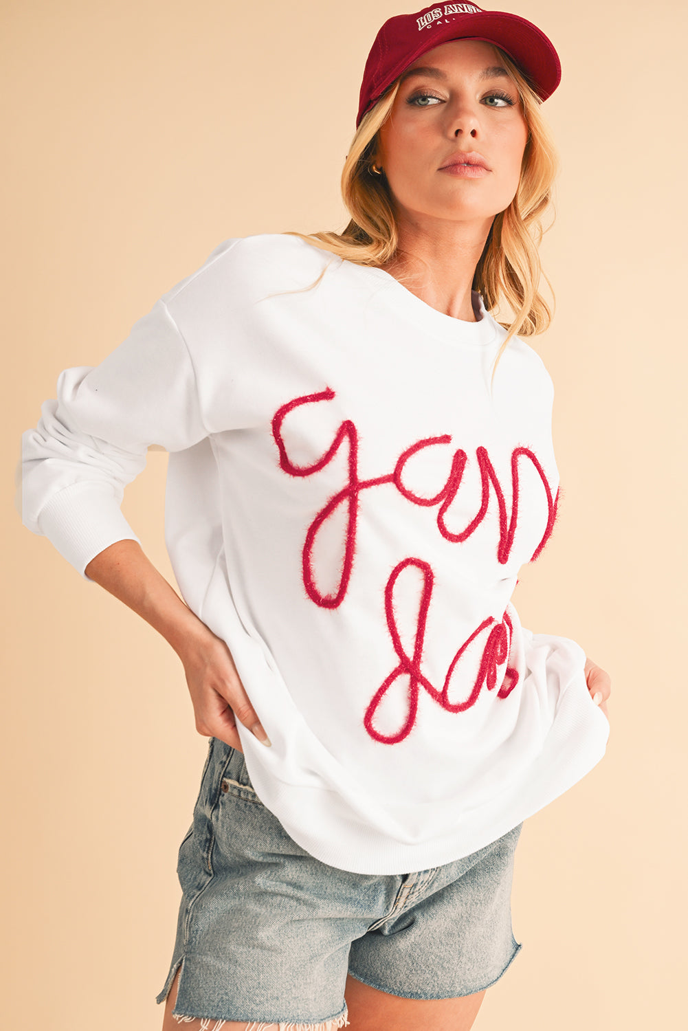 Black Tinsel Game Day Drop Shoulder Sweatshirt b86c3aebeeefffdf