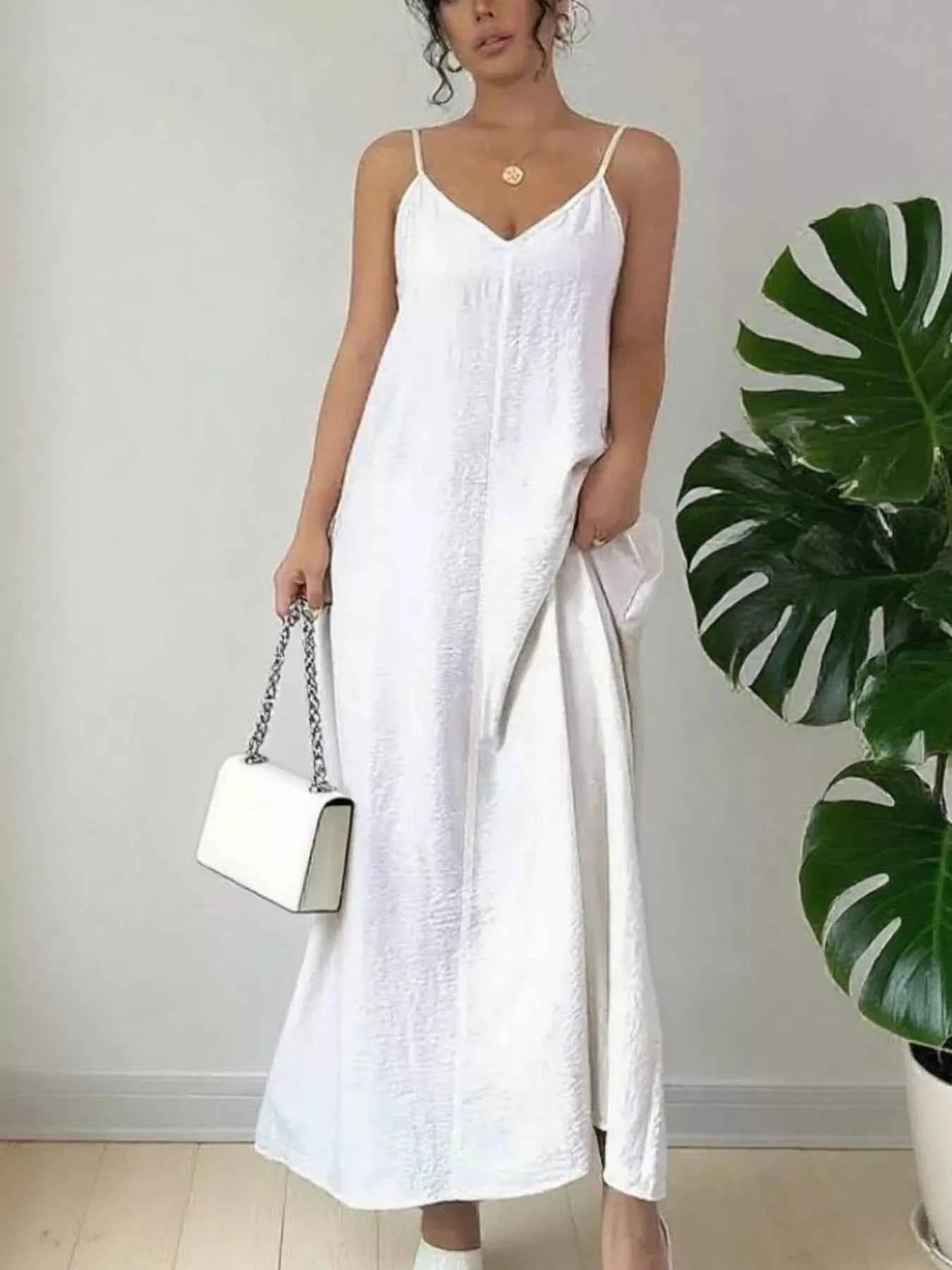 Spaghetti Straps V-Neck Dress b8762b54-c67c-42fa-be4f-8503c924ec52-Max-Origin