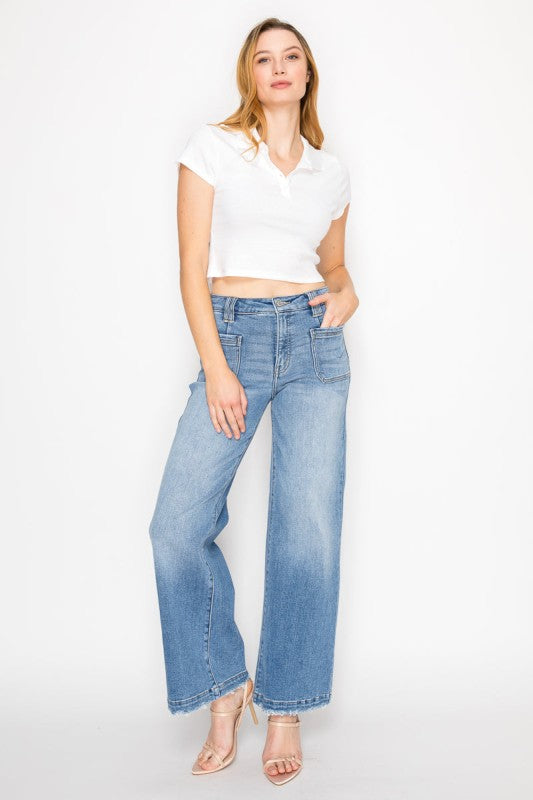 Eco Friendly Fabric High Rise Slim Palazzo Jeans b8910451-f9ad-4d05-90c6-22f6deb9cd9c