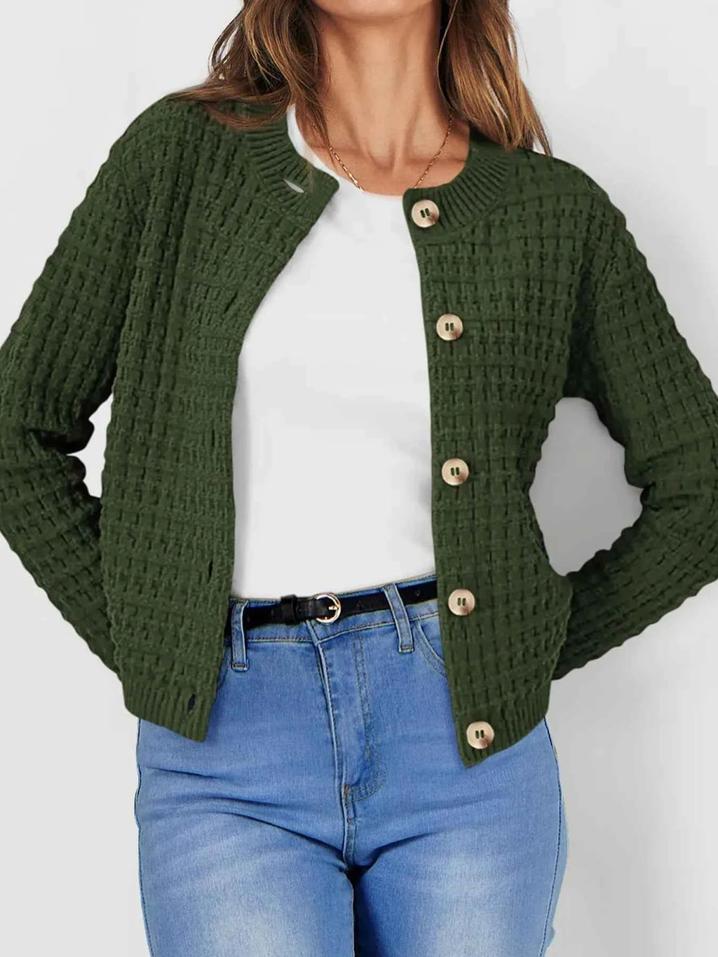 Textured Knit Button-Front Cardigan b8a99819716241faa0fc13db65ab1708-Max-Origin