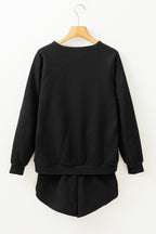 Bonbon Colorful Striped Long Sleeve Pullover and Shorts Set b8ce6e1f0da59b05