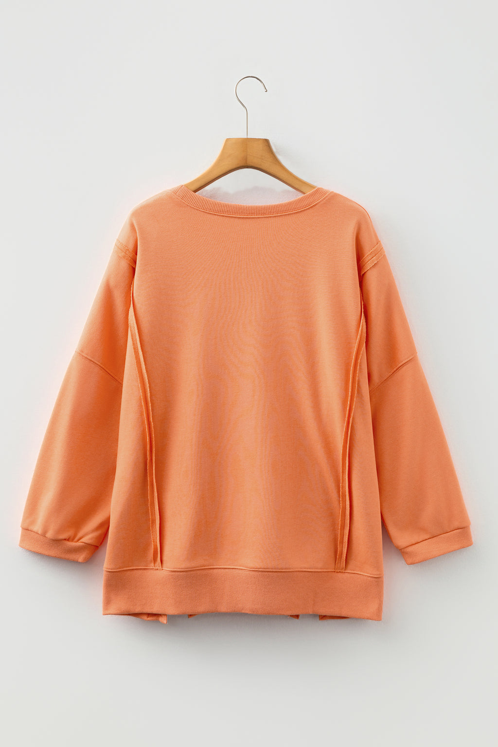 Pink Floral Bow Patched Exposed Seam Patchwork Slit Baggy Sweatshirt b8fafc982a634b67