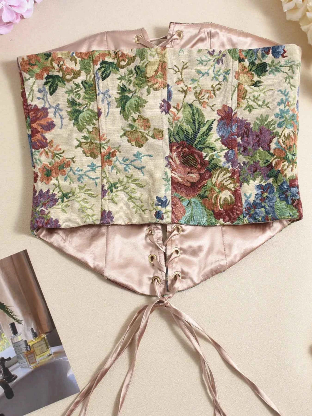 Floral Print Lace Up Tube Top b90d30c8543f4667b093cbc5c5ea2725-Max-Origin