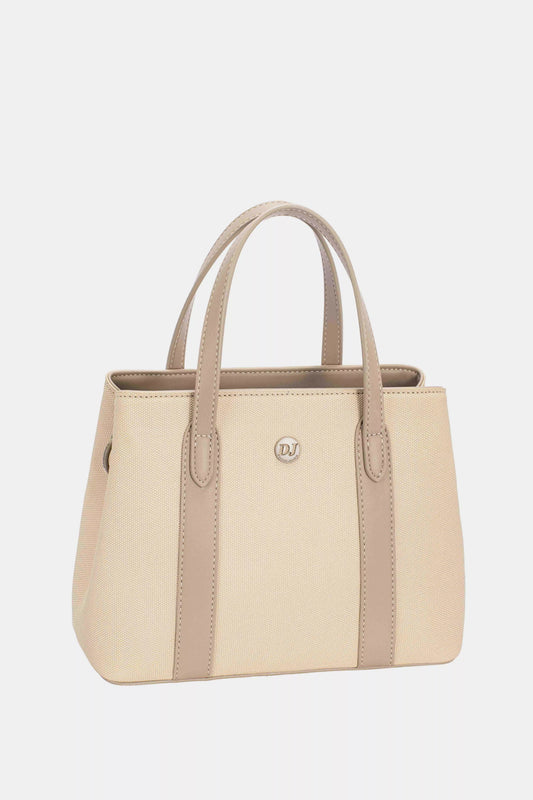 David Jones Canvas Handbag with Leather Trim WARM TAUPE One Size b9173215-8450-40e0-91ca-fd29ce0b23b3-Max-Origin