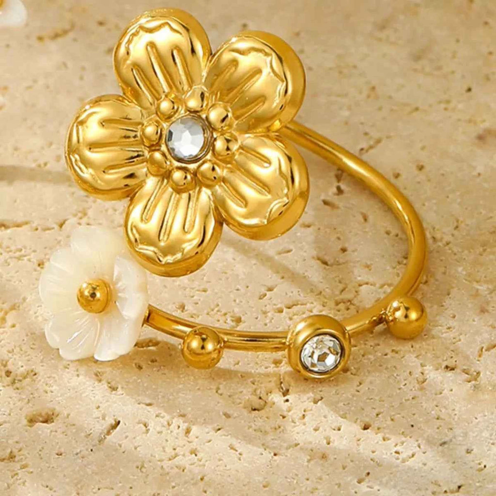 18K Gold-Plated Flower Open Ring b91b3f0b-667a-4cd4-9a7b-77121fcfabb7-Max-Origin