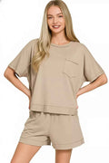 Zenana Exposed Seam Boxy Top & Shorts Set ASH MOCHA b924597e-ebd8-407e-a0b9-57a9df20caa1-Max-Origin