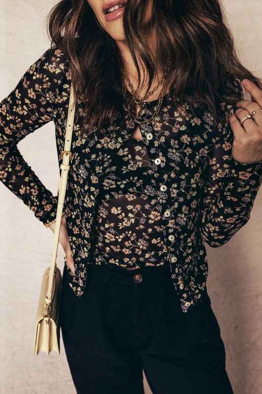 Floral Mesh Tank and Button-Front Cardigan Set b931e1d7-6b52-42f8-af72-55394c8001ea