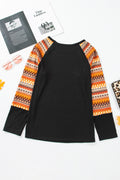 Orange SPOOKY SEASON Sequins Patch Contrast Long Sleeve Top Orange 65%Polyester+30%Viscose+5%Elastane b936896cdf04ab53