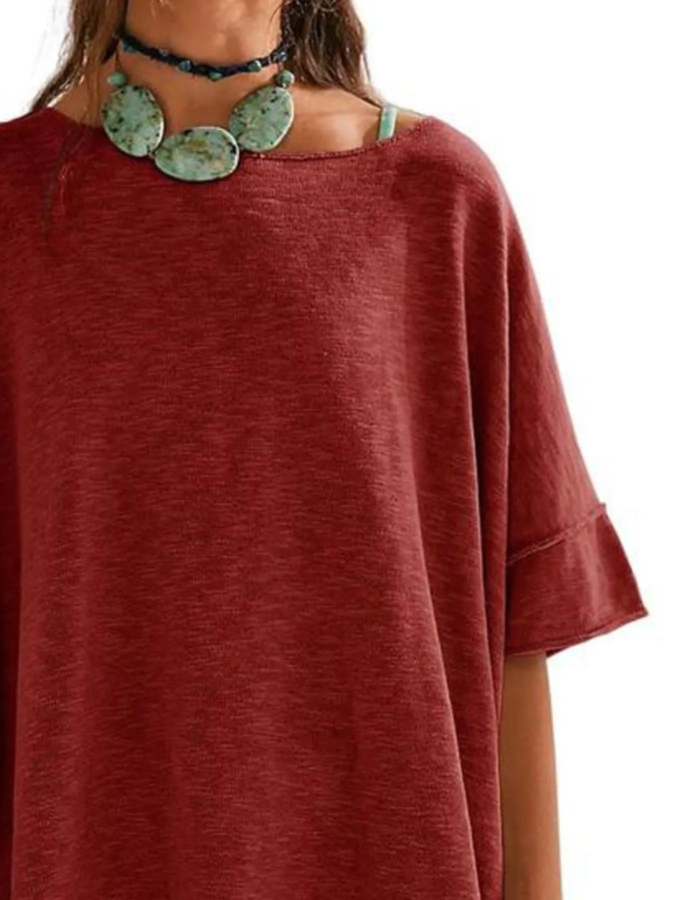 Oversized Round Neck Drop-Shoulder T-Shirt b93bc66b-8861-4559-9ad8-8567440d384a-Max-Origin