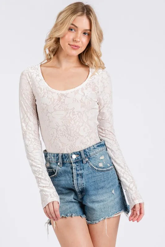 Ces Femme Velvet Floral Long Sleeve Bodysuit b93cfba2-ead6-4ec8-86c6-65e0c5553d0f-Max