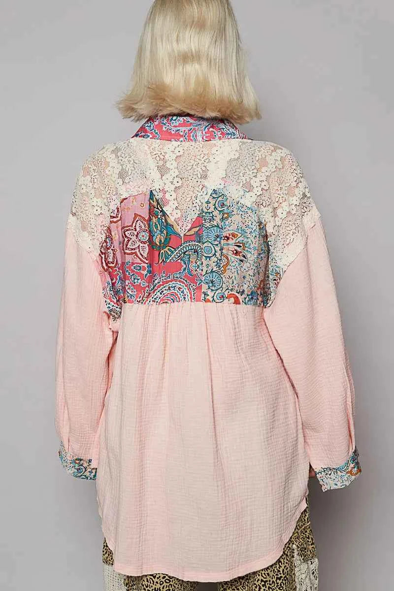 POL Lace Patchwork Floral Trim Long Sleeve Shirt b94431c3-b420-4bf3-ac3d-e75942787858-Max-Origin