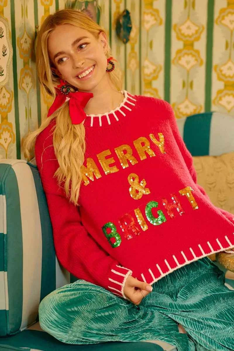 BiBi Christmas Theme Sequin Lattering Sweater b96f73f7d11a40a5bdcc74862ef303fa-Max-Origin