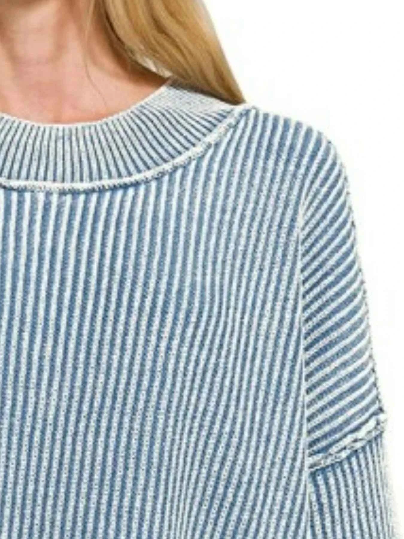 Zenana Washed Side Slit Oversized Sweater b9755ace-f7ef-4500-8502-1a2ec1bbd147-Max-Origin