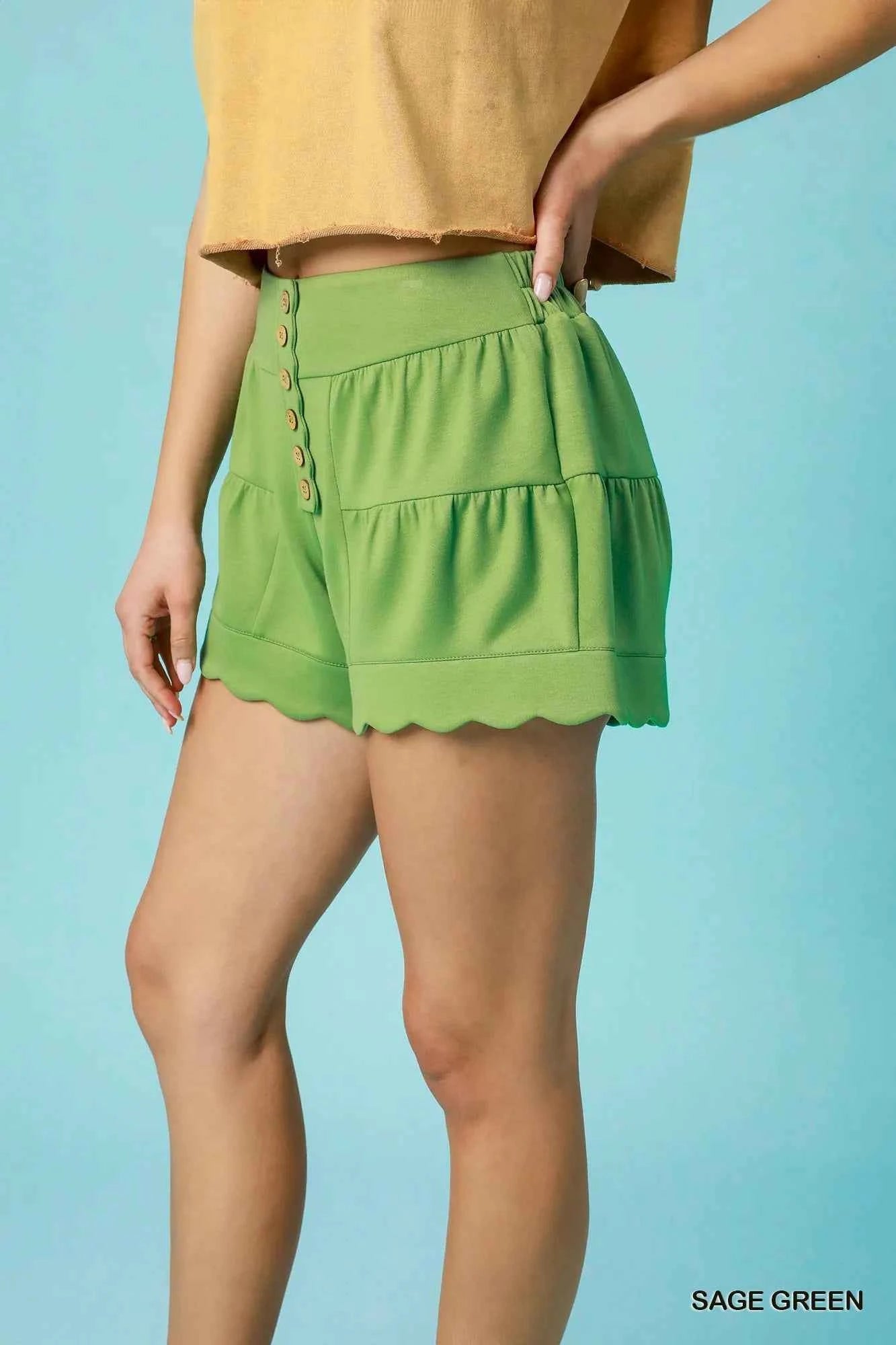 Umgee Scalloped High-Waisted Decorative Button Shorts b984d7b5-86c7-487c-8258-2eff4384ad31-Max-Origin