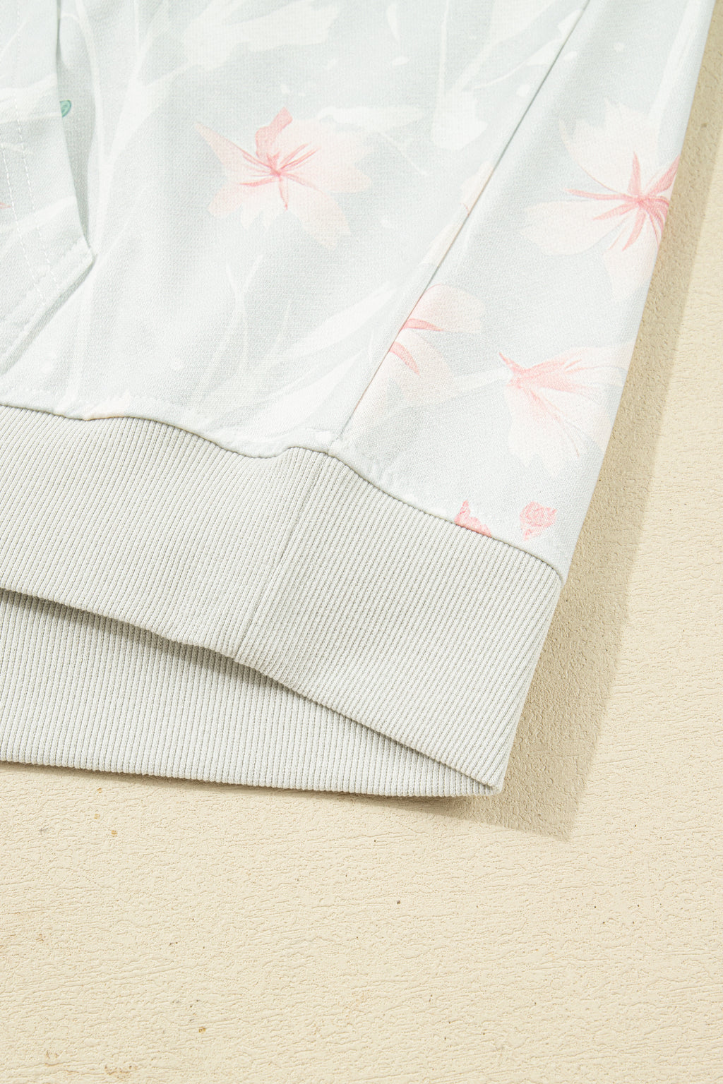 Gray Floral Print Plus Size Loose Hoodie b98616cea814138c