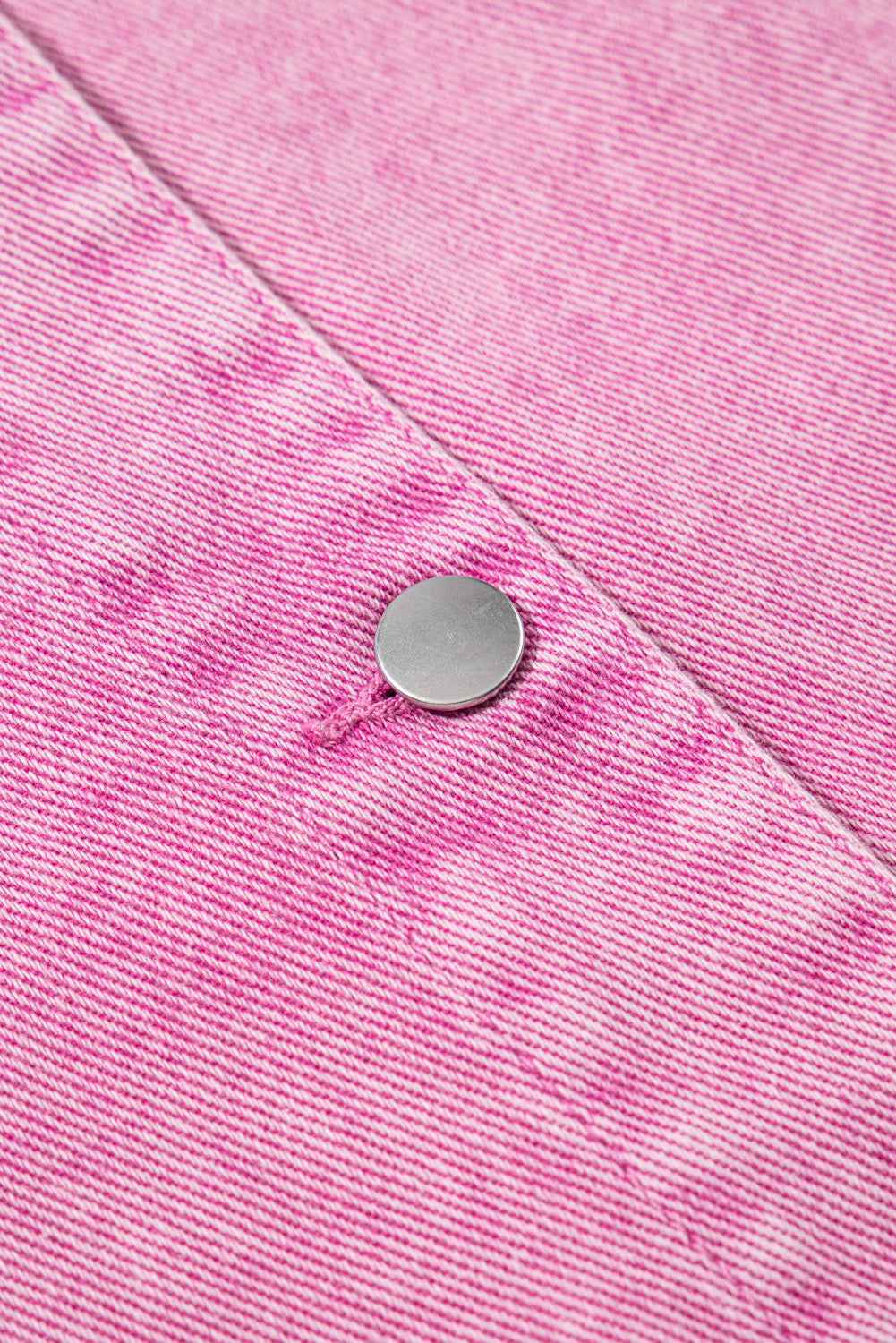 Pink Lace Patchwork Distressed Buttoned Denim Jacket b98fa085362acca0