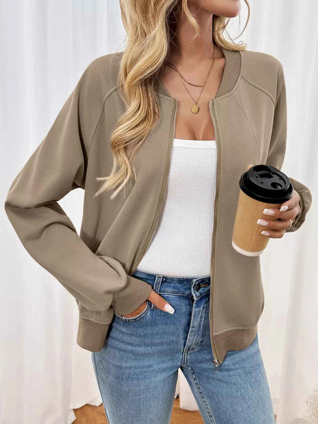 Zip Up Raglan Sleeve Jacket b992e13be05749e9a0954e99cb656df2-Max-Origin