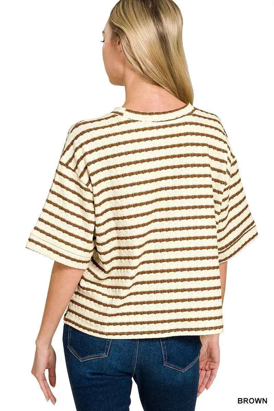 Striped Short Sleeve Tee & Shorts Set b99d247556e84aa69eb439190f3794e5-Max-Origin