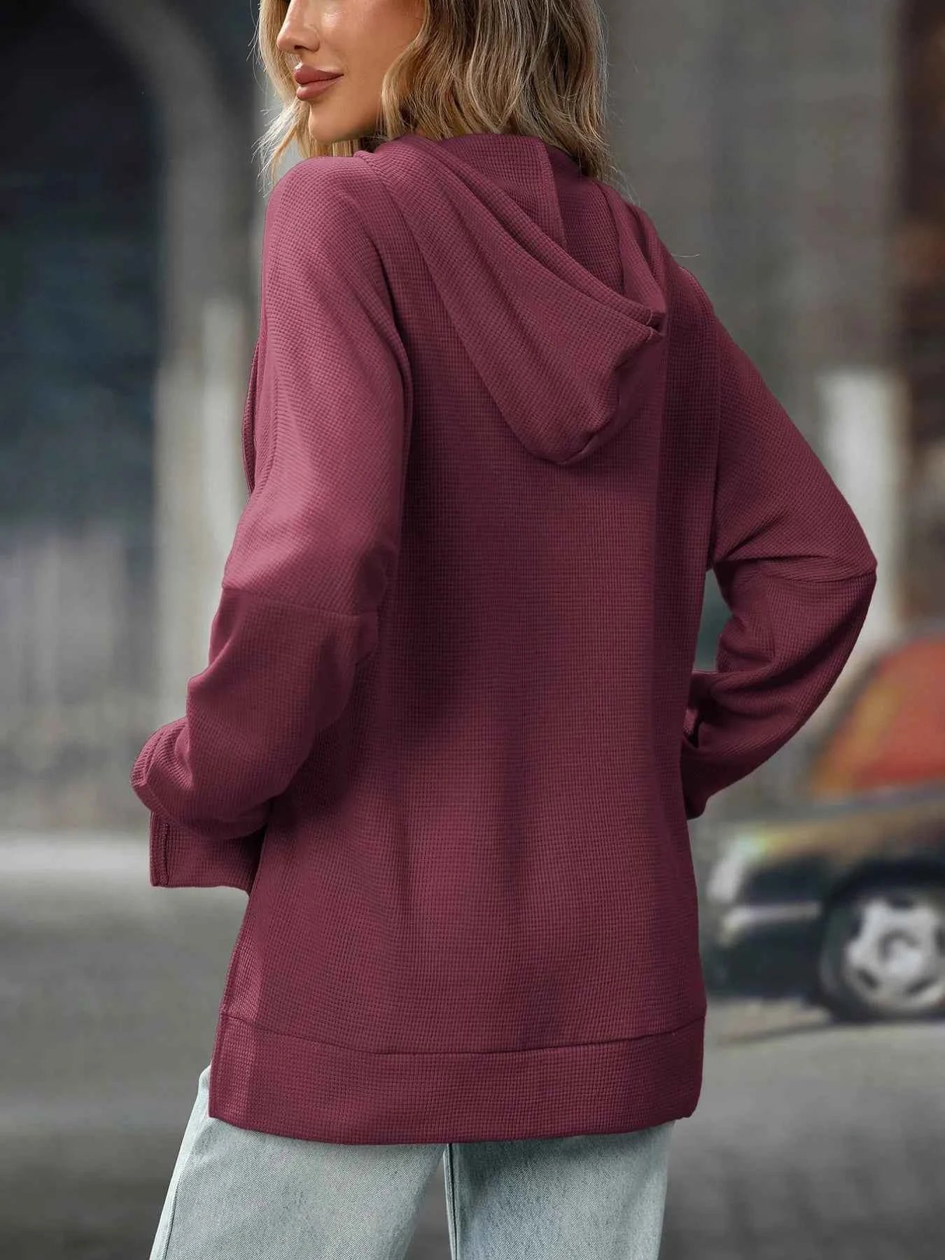 Textured Drawstring Long Sleeve Hoodie b9afb559-c79f-4700-9a49-b02d8db1b076-Max-Origin