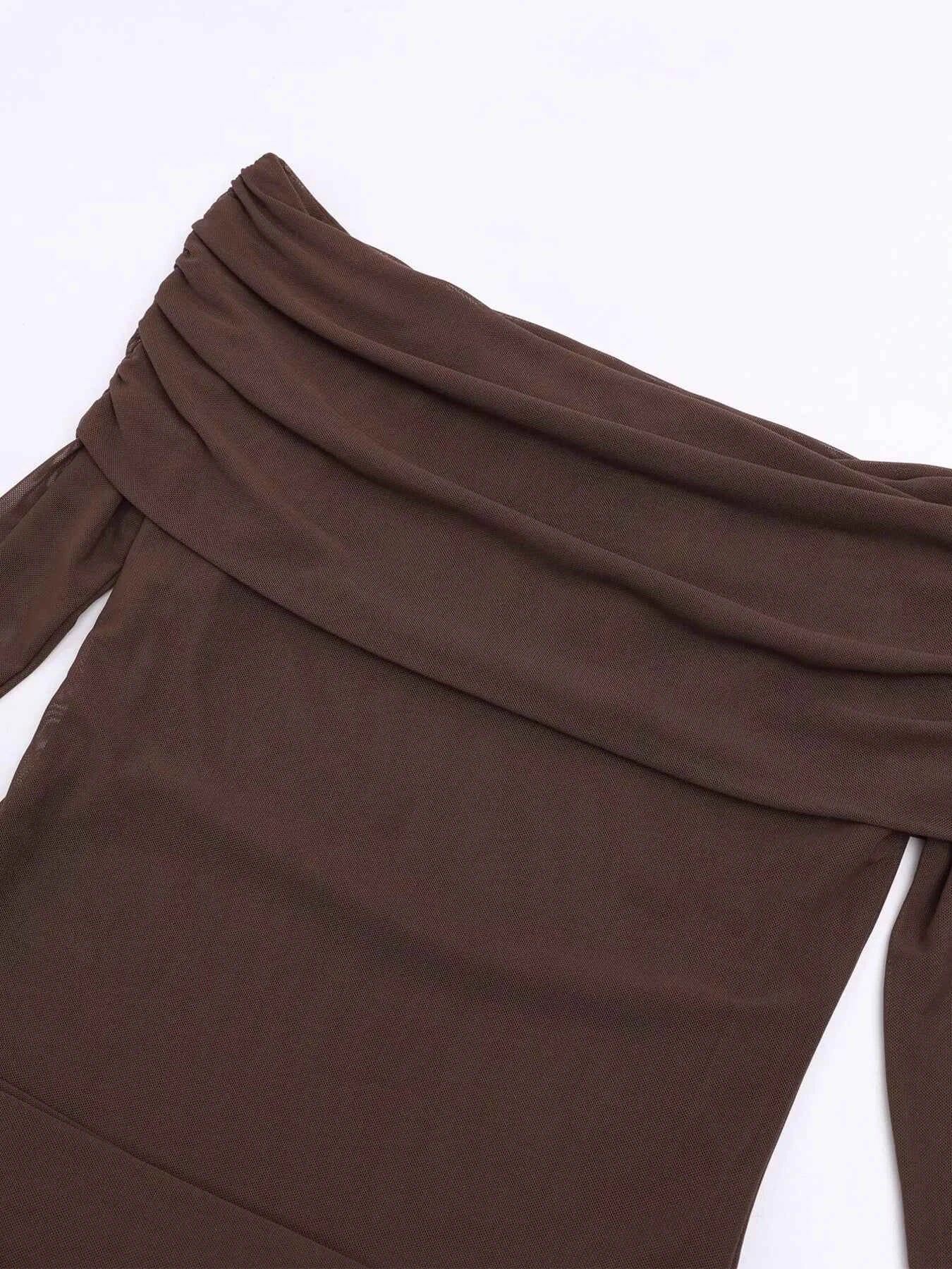 Off-Shoulder Ruched Long Sleeve Maxi Dress b9b2dd3f52b442f3b95966ac11a5ad66-Max-Origin