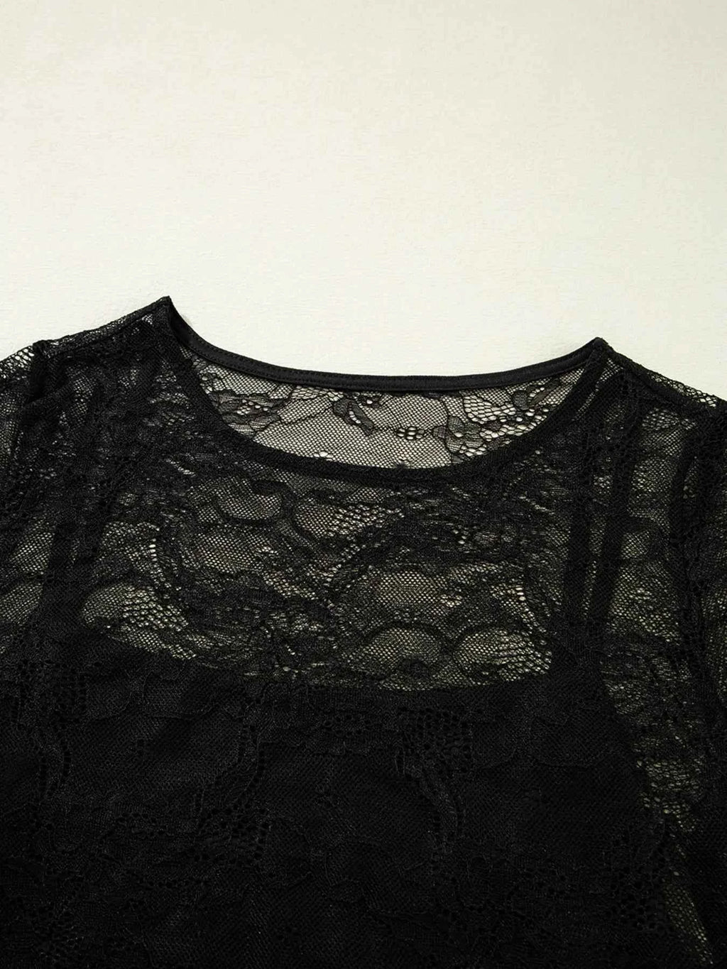 Lace Crochet Mesh Patched Slim Fit Long Sleeve Top b9c3aeda703049d5834a3e8aead3d179-Max-Origin