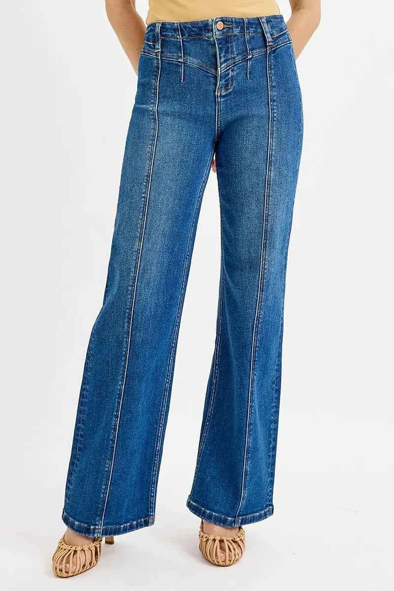 RISEN Seam Detail Wide Leg Jeans Dark b9cda52c-5835-4eda-8b1d-7799c537bc7c-Max-Origin