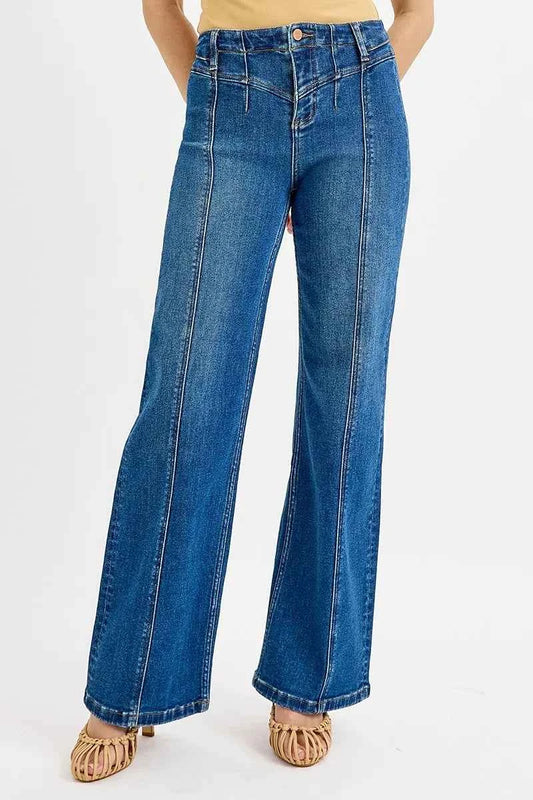 RISEN Seam Detail Wide Leg Jeans Dark b9cda52c-5835-4eda-8b1d-7799c537bc7c-Max-Origin