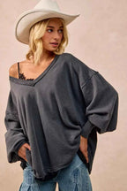 BiBi Mineral Washed French Terry Oversized Sweatshirt b9d96ed643d743c3908892c4bd22f935-Max-Origin