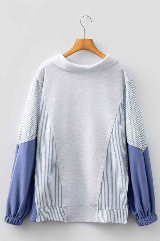 Stripe Colorblock Dolman Sleeve Oversize Collared b9efe650-5ffc-4bc7-a4ef-06bdfa273bde