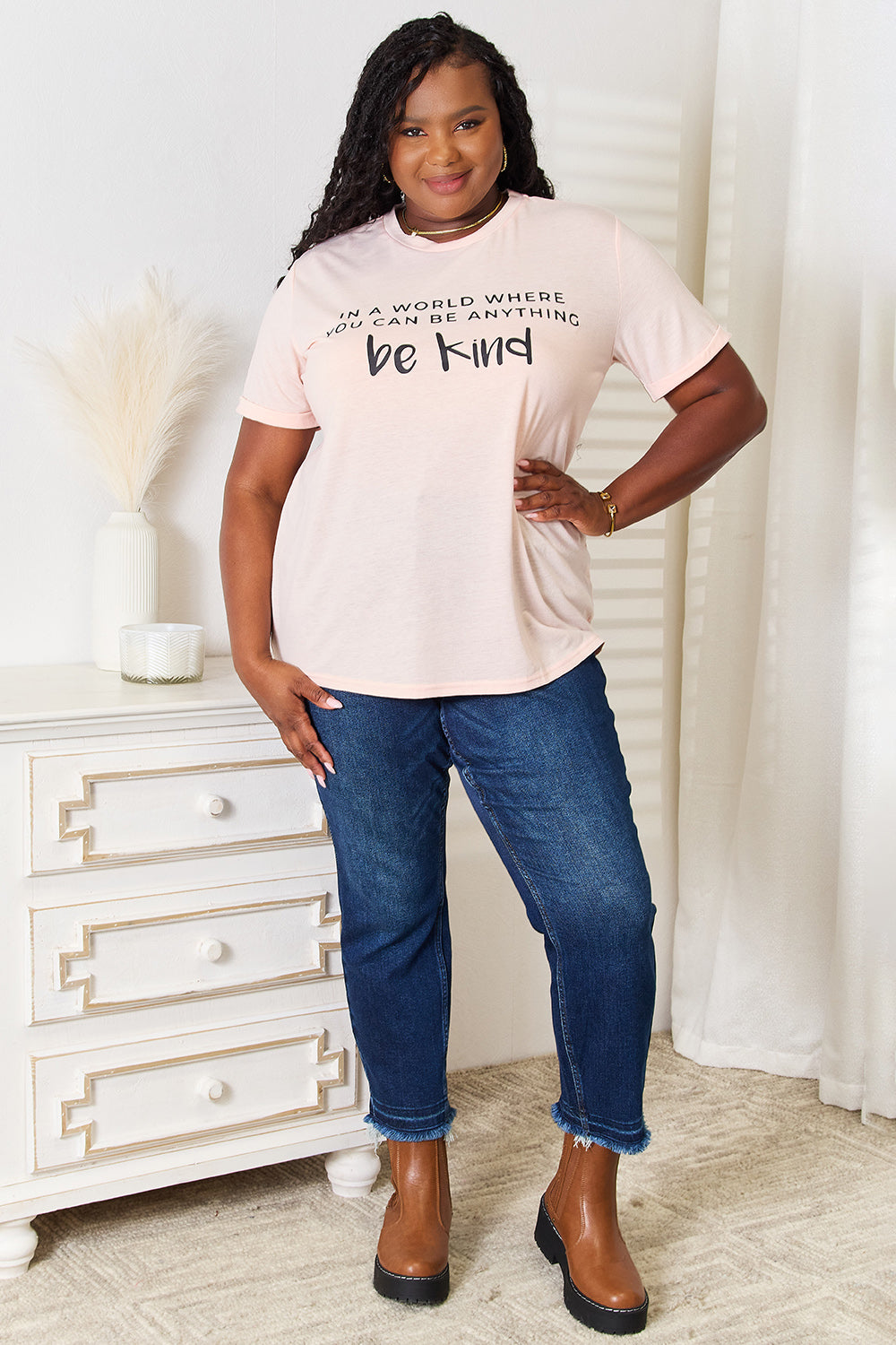 Simply Love Slogan Graphic Cuffed T-Shirt b9f81bad228449068d09a59005b41e87-Max