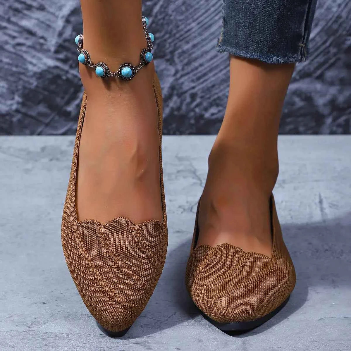 Point Toe Flat Slip-Ons Light Brown ba03079e21454c73a9959407d8f7cb0f-Max-Origin