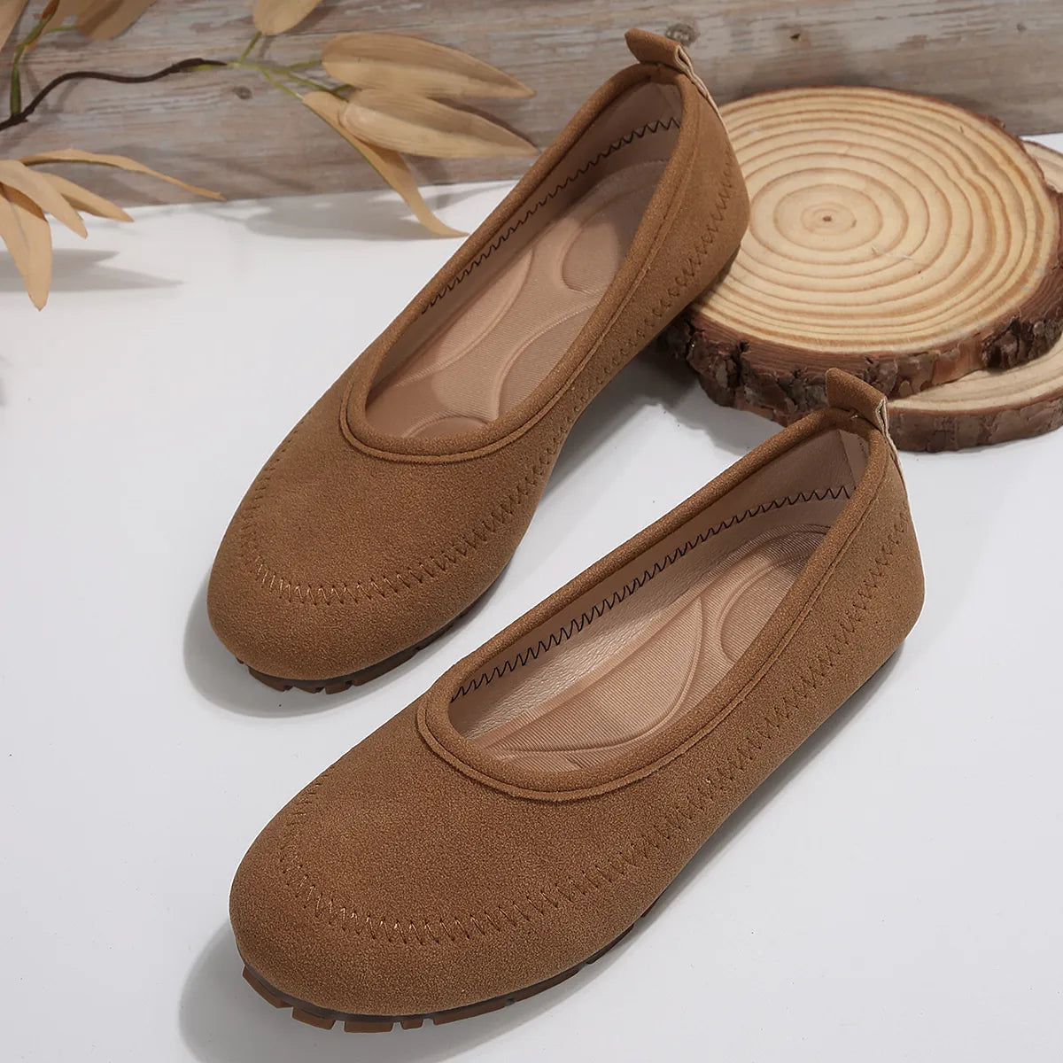 Round Toe Flat Slip-Ons Tan ba0440ec5da44816a86d44617693cf4b-Max-Origin