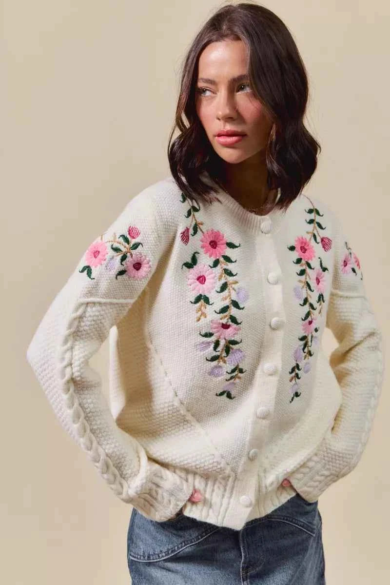 SO ME Floral Embroidered Coquette Sweater Cardigan ba11fddd94454e1cb86c433c31b9996c-Max-Origin