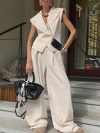 One Button Blazer & Wide Leg Pants Set ba2a56f7-b083-48e8-bf0c-3956e8ef6842-Max