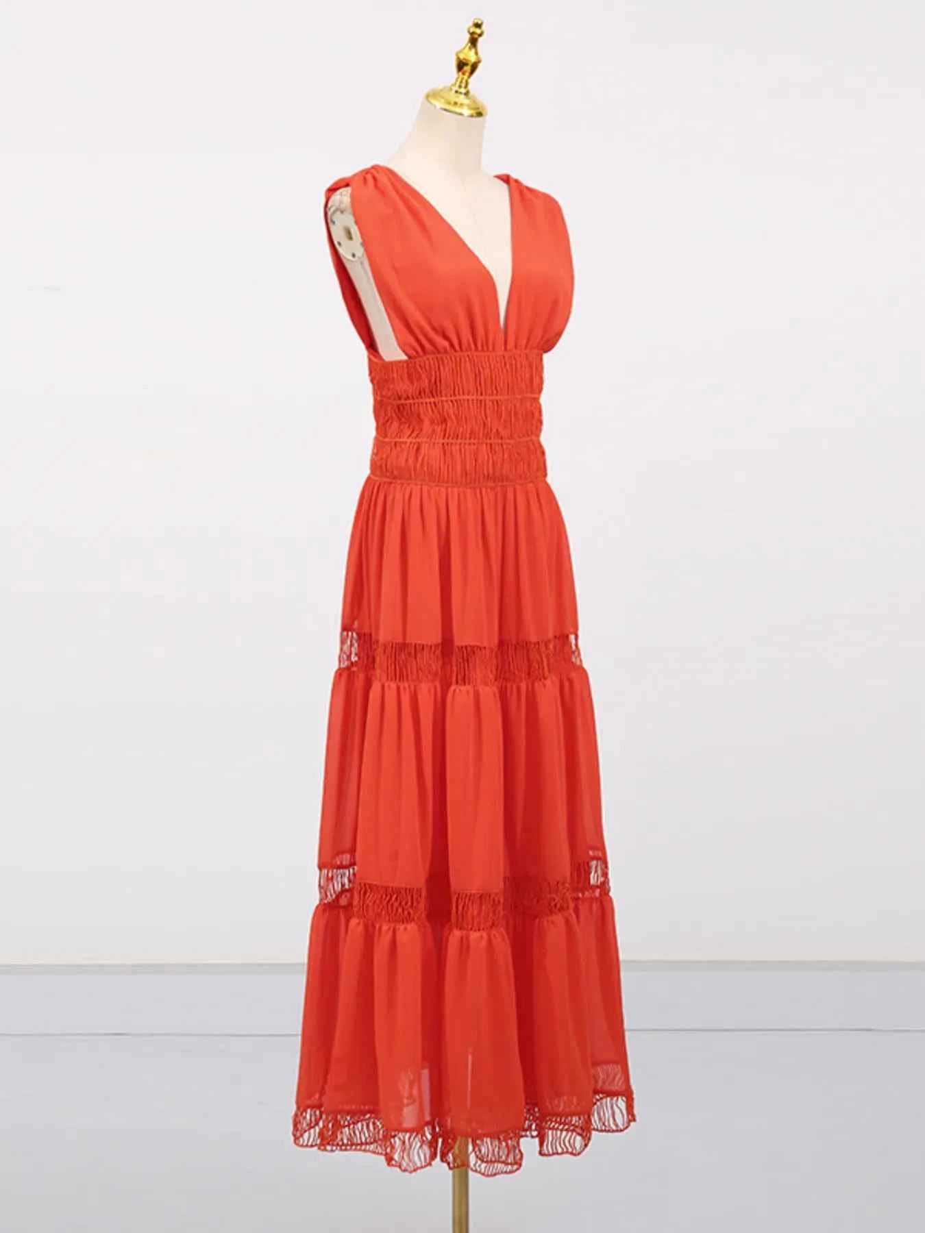 Tiered V-Neck Sleeveless Maxi Dress ba2b387de91e416fb7b689e86b16f8ef-Max-Origin