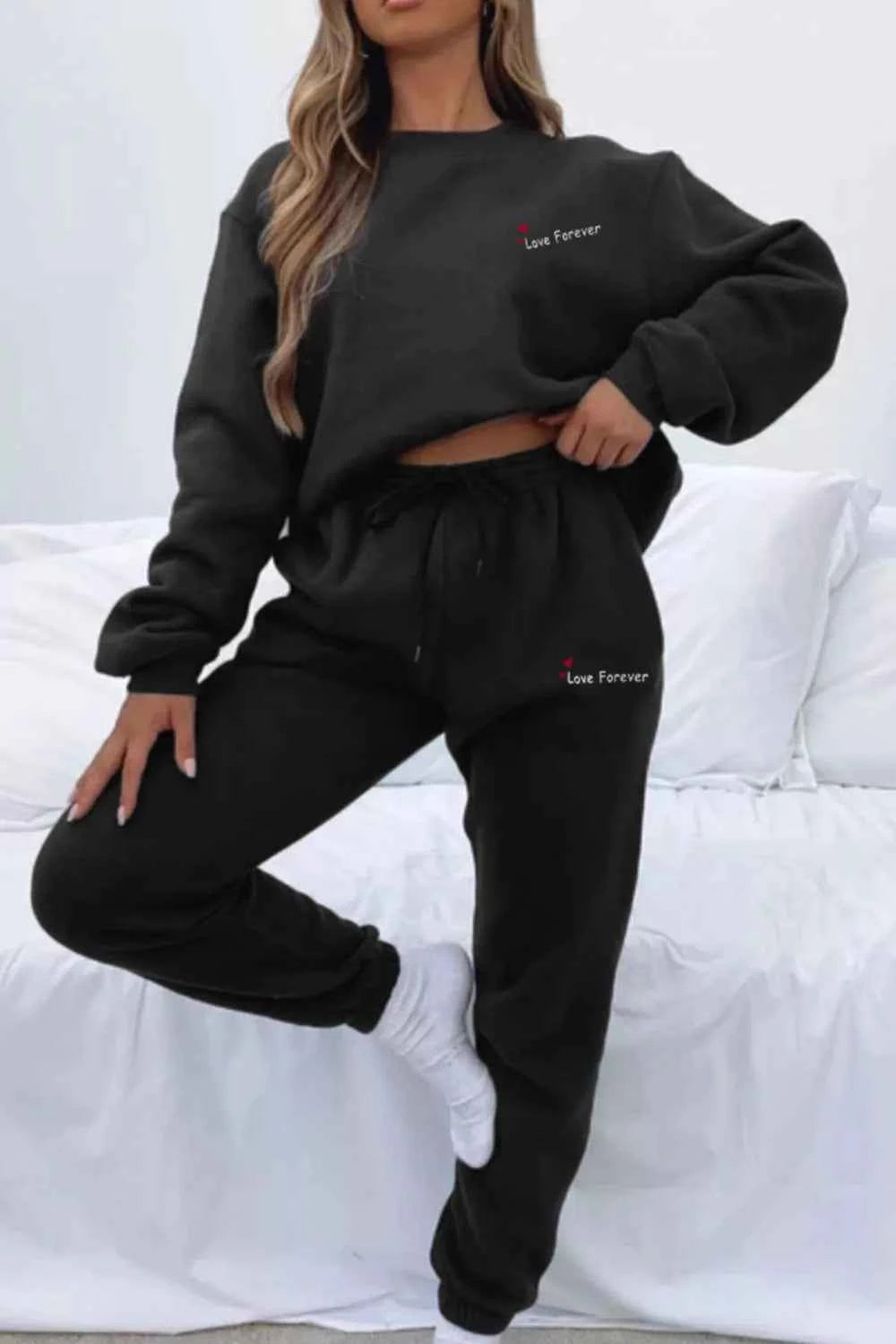 Round Neck Sweatshirt and Joggers Set ba33e0a7-a904-4532-ba94-073a41ba4999-Max-Origin