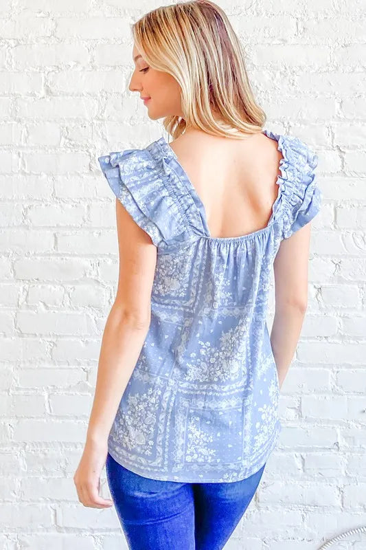 And The Why Boho Print Rayon Linen Ruffle Baby Doll Tank Top ba39ce1fcb0149718453fd6d436a1169-Max-Origin