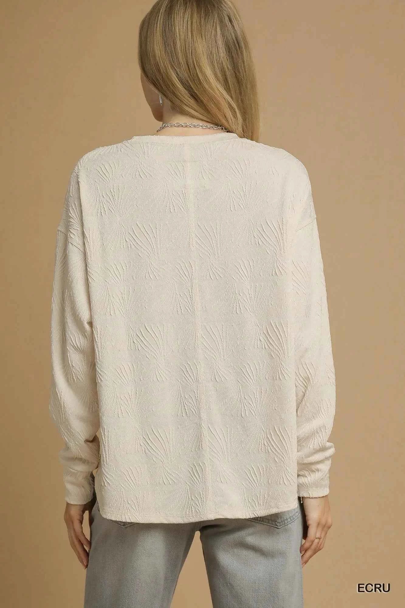 Textured Knit Long Sleeve Top ba3b3d73-4eca-4c87-9198-b9ef6ee4377b-Max-Origin