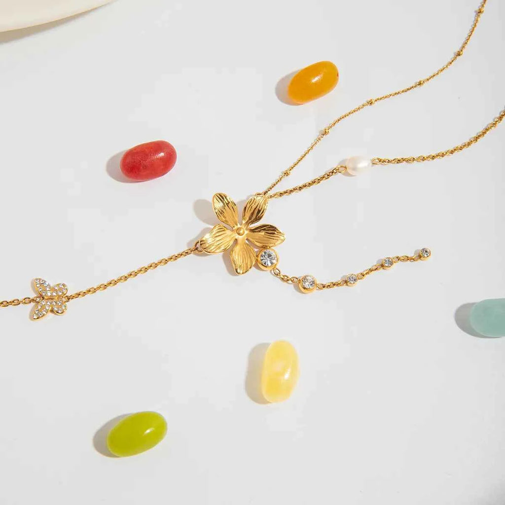 3-Piece 18K Gold-Plated Stainless Steel Flower Necklace ba569dad-1f17-408f-8b97-29f9973b90d3-Max-Origin