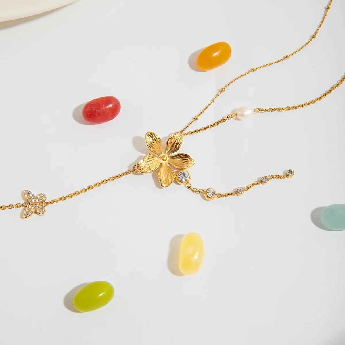 3-Piece 18K Gold-Plated Stainless Steel Flower Necklace ba569dad-1f17-408f-8b97-29f9973b90d3-Max-Origin