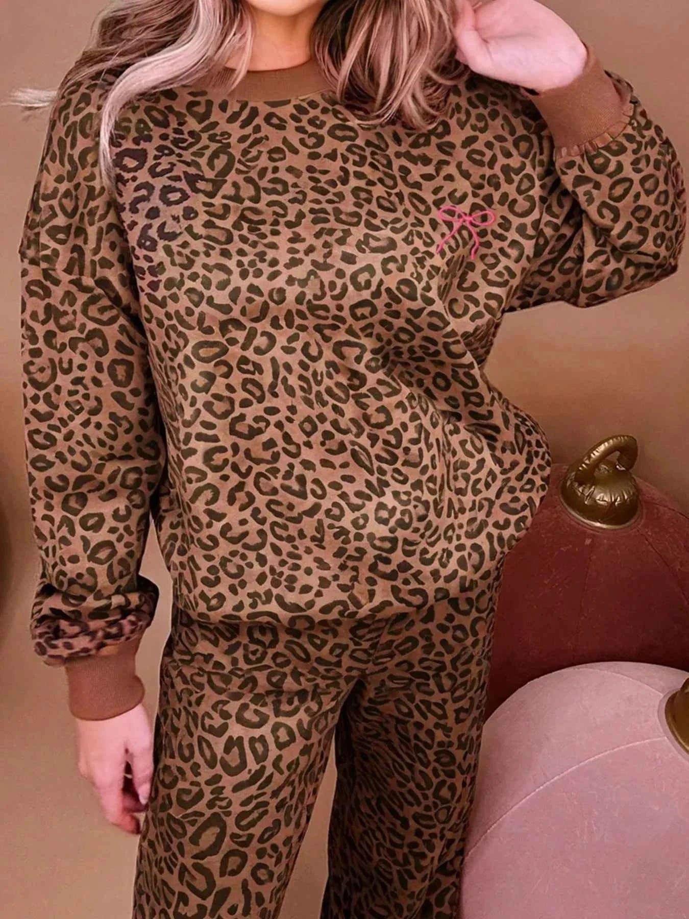 Leopard Print Contrast Trim Long Sleeve Top and Pants Set ba56a885-2d21-481c-a9ef-4eadd1556739-Max-Origin