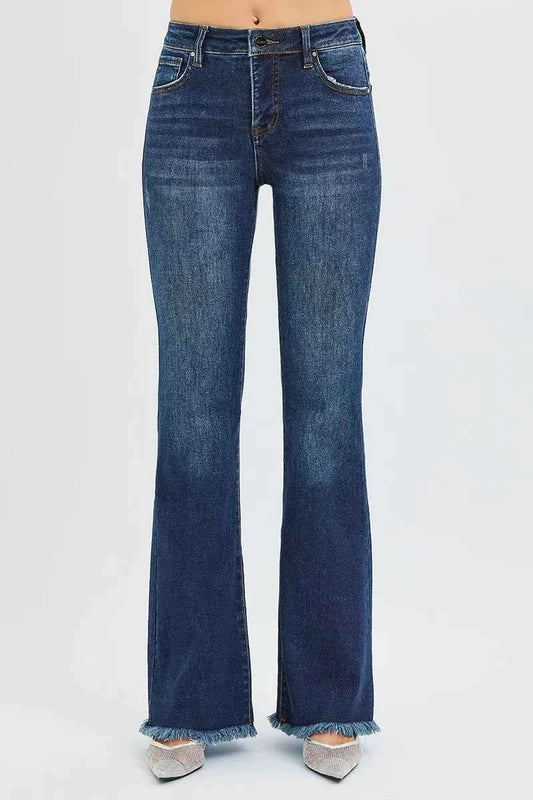 RISEN Full Size Tummy Control Mid Rise Flare Jeans Plus Size DARK ba5d7cd711834c43b9b9789fbeb4cd95-Max-Origin